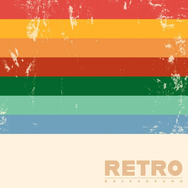 Retro Hintergrund Mit Vintage Grunge Textur Und Farbigen Streifen Vektorillustration — Stockvektor