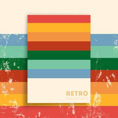 Retro design poster and background. Vintage wall art interior. Vector illustration.