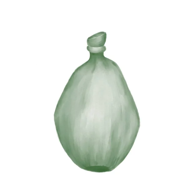 Akvarell Illustration Assimilerad Dekorativ Flaska Grön Colo — Stockfoto