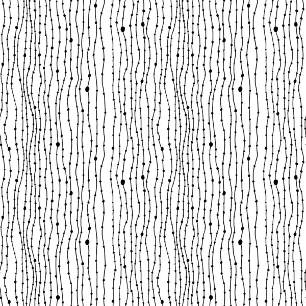 Seamless Decorative Pattern Black Lines Dots White Background Fotos De Bancos De Imagens