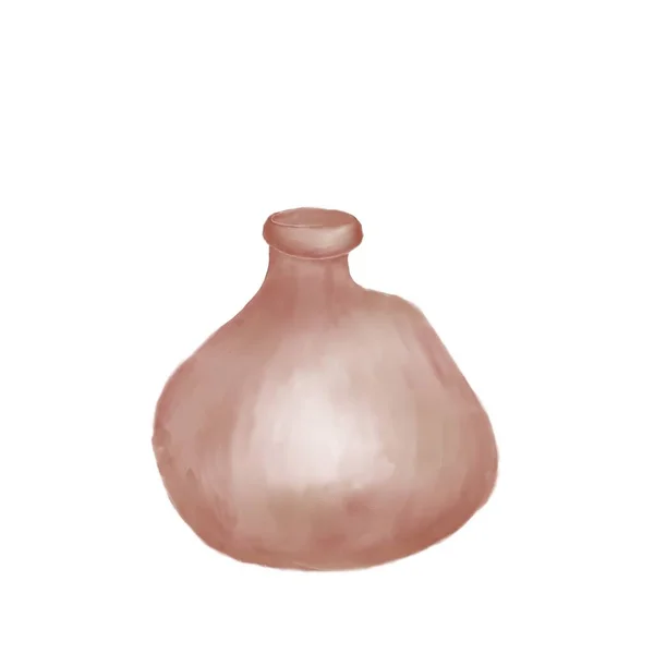 Watercolor Illustration Decorative Vases Brown Color — Fotografia de Stock