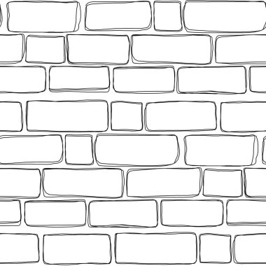 Yapılı, pürüzsüz, çizim, beyaz bir arkaplanda tuğla işçiliğinin taklidi