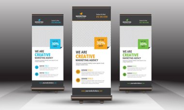 Çok Amaçlı Kullanım İçin Kurumsal Sancak İmzalama Standardı Şablonu Minimum Tasarımı Üç Renk Varyasyonu