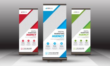 Yaratıcı Eşsiz Şirket Reklamcılık ve Çok Amaçlı Kullanım için Bayrak Şablonu