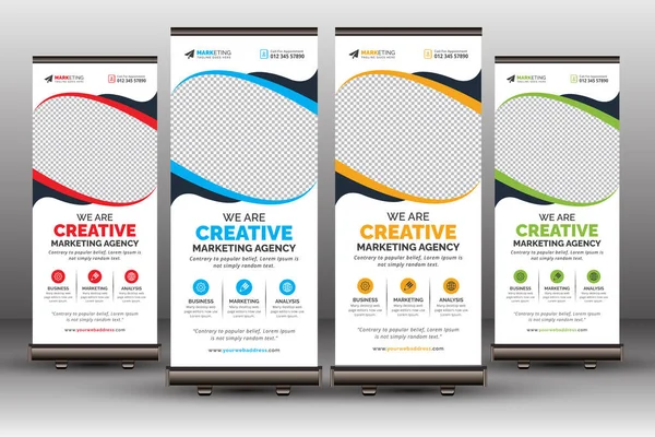 Creative Corporate Roll Banner Şablonu, Modern X Banner Ofis ve Ticari Kullanım İçin Eşsiz Tasarım
