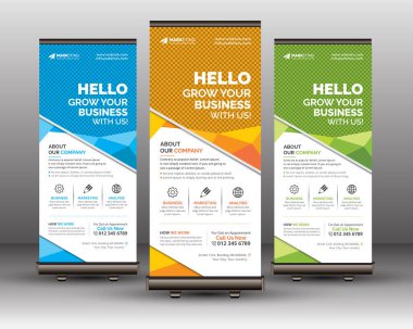 Yaratıcı Çokgen Şekilleri ile Soyut İşletme Yazısı Standardı Şablonu