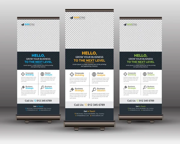 Professional Unique Corporate Roll Banner Şablonu ve Yaratıcı Kavram