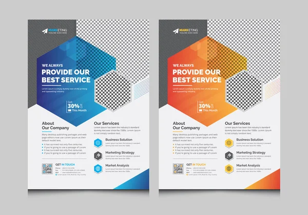 Ofis, Şirket, Pazarlama, Tanıtım, Etkinlik ve Çok Amaçlı Kullanım İçin Yaratıcı Eşsiz Şirket Flyer Şablonu