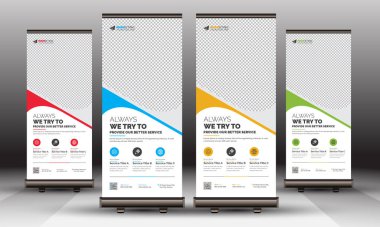 Kurumsal İşletme Kapağı Standee Şablonu, Modern X Banner İmza Eşsiz Minimum Tasarım