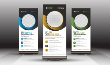 Gradient Stylish Business Roll Standee Şablonu, Modern X Banner İmza Eşsiz Tasarım Ofis, Şirket, Çok Amaçlı Kullanım