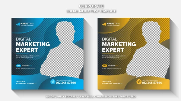 Modern Eşsiz Dijital Kurumsal Pazarlama Ajansı Sosyal Medya Posta Tasarımı ve Web Reklam Şablonu Şablonu