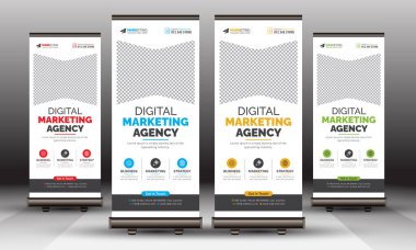 Modern Corporate Business Roll Up Banner Standee Template Vector Design, Abstract Creative X Banner, Pull Up Banner Layout for Advertisement, Ads, Exibition, Display