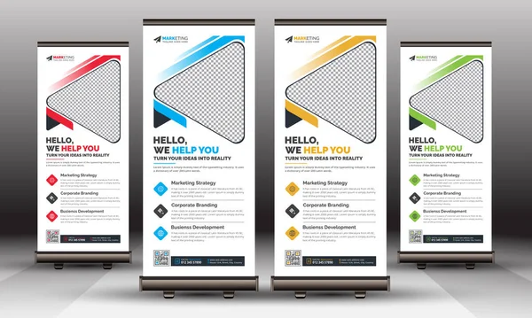 Modern Corporate Business Roll Up Banner Standee Template Vector Design, Abstract Creative X Banner, Pull Up Banner Layout for Advertisement, Ads, Exibition, Display