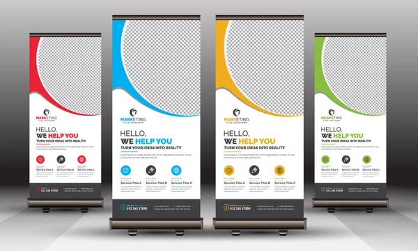 Modern Corporate Business Roll Up Banner Standee Template Vector Design, Abstract Creative X Banner, Pull Up Banner Layout for Advertisement, Ads, Exibition, Display
