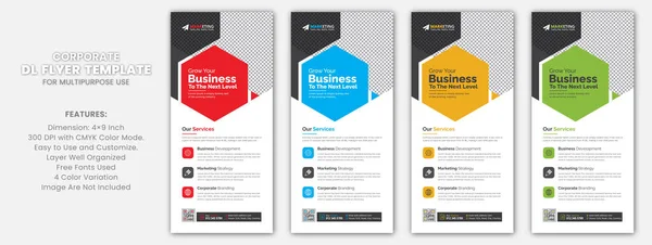 Modern Corporate Business DL Flyer Leaflet Template Sample Unique Concept, Creative Business Rack Card Vector Design Layout for Advertisement, Promotion