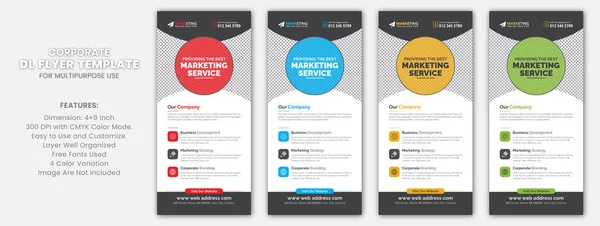Modern Corporate Business DL Flyer Leaflet Template Sample Unique Concept, Creative Business Rack Card Vector Design Layout for Advertisement, Promotion