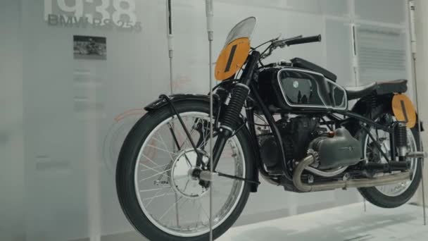 April 2022 München Duitsland Bmw Museum Motorfiets Het Bmw Museum — Stockvideo