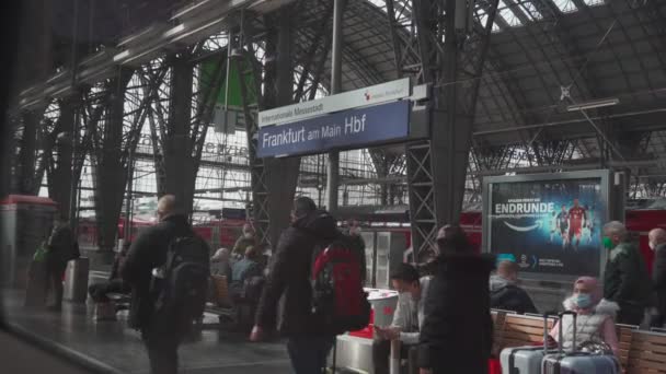 Maart 2022 Frankfurt Main Duitsland Centraal Station Frankfurt Main Zicht — Stockvideo