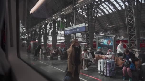 Maart 2022 Frankfurt Main Duitsland Centraal Station Frankfurt Main Zicht — Stockvideo