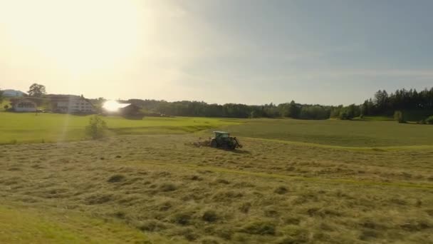 Yazın Almanya Nın Bavyera Bölgesinde Tarım Tarım Teması Bir Çiftçi — Stok video