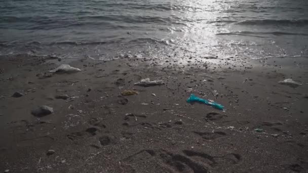 Inquinamento Della Natura Delle Spiagge Degli Oceani Disastro Ambientale Rifiuti — Video Stock