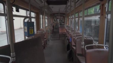  MVG Museum. MVG Munchner Verkehrsgesellschaft. Museum of public transport, historical of public transport. Old tram in German museum. Exhibition of historical tramcar