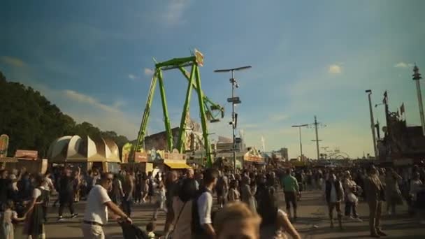Eylül 2022 Münih Almanya Oktoberfest 2022 Güneşli Bir Havada Oktoberfest — Stok video