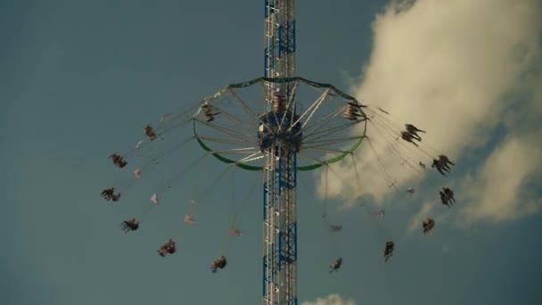 2022 Szeptember München Németországba Oktoberfest Oktoberfest Vidámparkja Napsütéses Időben 2022 — Stock videók