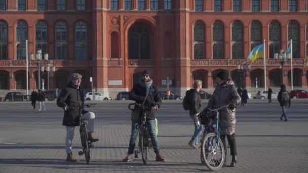 2022 Március Németországba Berlinben Városháza Rathaust Forgatja Berlini Városháza Rote — Stock videók