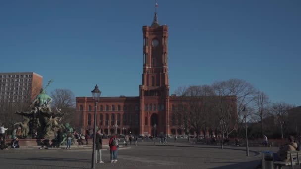 March 2022 Germany Berlin City Hall Rotes Rathaus Berlin Town — Stock Video