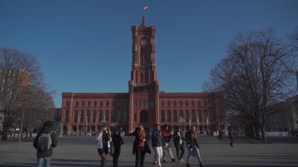 Marzo 2022 Alemania Berlín Ayuntamiento Rotes Rathaus Ayuntamiento Berlín Rote — Vídeos de Stock