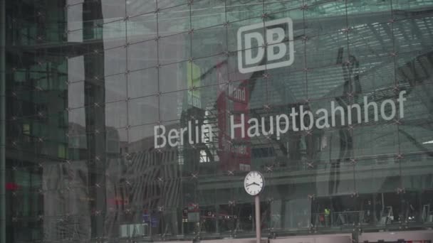 March 2022 Germany Berlin Berlin Train Station Hauptbahnhof View Exterior — Stock Video