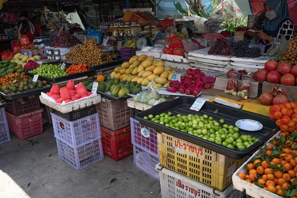 Terengganu Malasia Jan 2022 Puesto Frutas Que Vende Diferentes Tipos — Foto de Stock