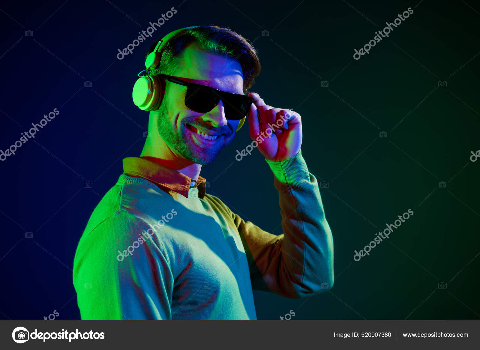 Boy Wearing Sunglasses Behind A Dark Background, Cool Profile