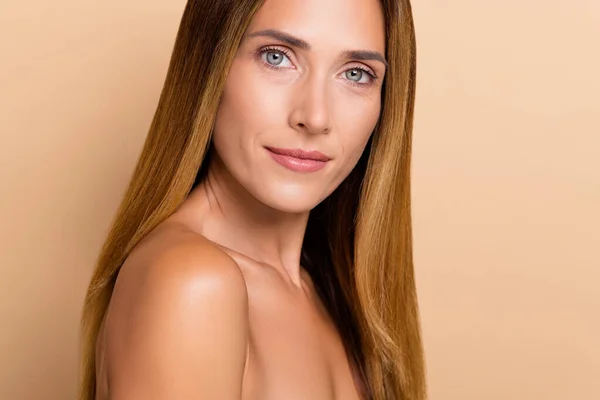 Vágott Nézet Profil Oldalán Portré Vonzó Tökéletes Fényét Bőr Tisztító — Stock Fotó