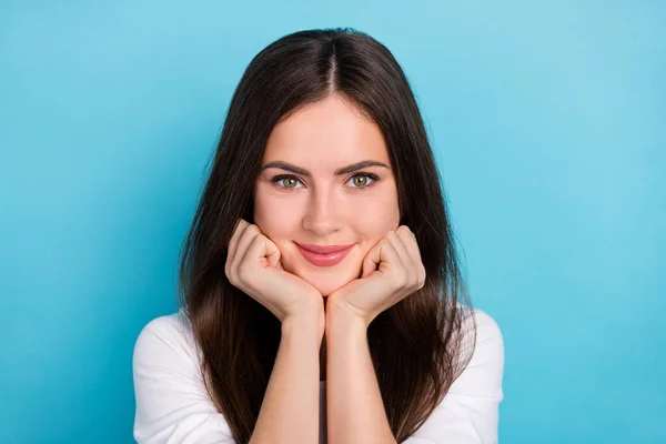 Retrato Chica Dulce Linda Alegre Atractiva Descansando Tiempo Libre Aislado — Foto de Stock