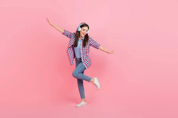 Foto Figura Intera Allegra Affascinante Danza Femminile Visita Discoteca Indossare — Foto Stock