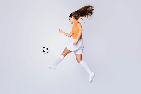 Foto Perfil Corpo Inteiro Jogador Futebol Senhora Alegre Qualificado Euro — Fotografia de Stock