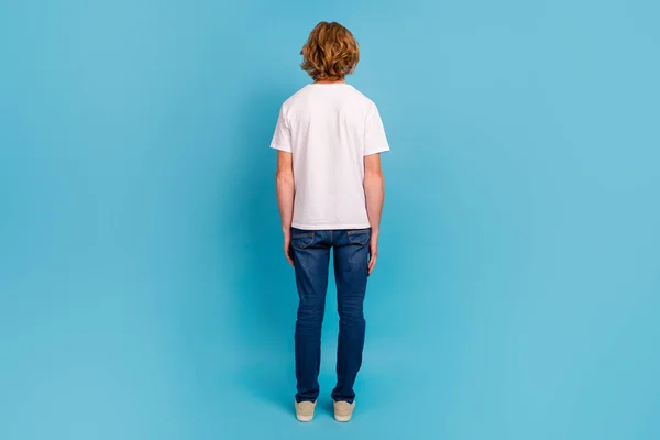 Full Size Traseiro Atrás Foto Jovem Desgaste Calça Jeans Isolado — Fotografia de Stock