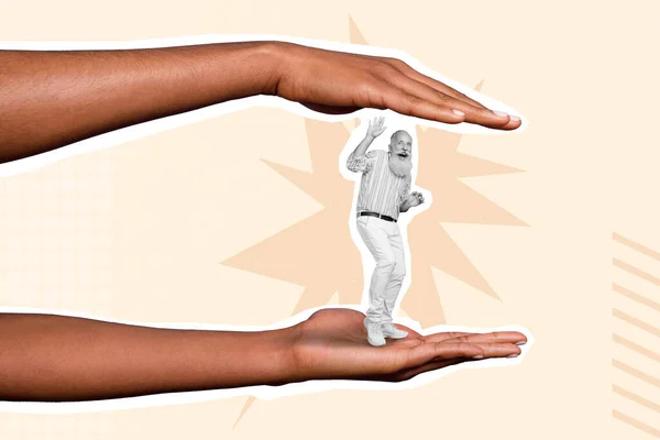 Фотографий Комиксов Набросок Картина Впечатляющие Огромные Руки Ладони Нажав Смешной — стоковое фото