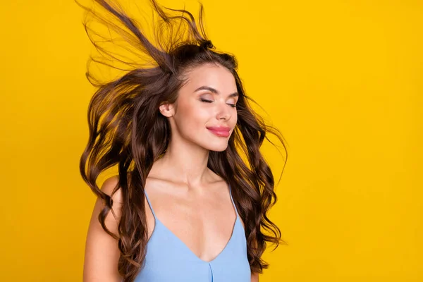 Profil Tarafı Fotoğrafı Mutlu Mutlu Gülüş Rüya Saçı Kepek Sarı — Stok fotoğraf