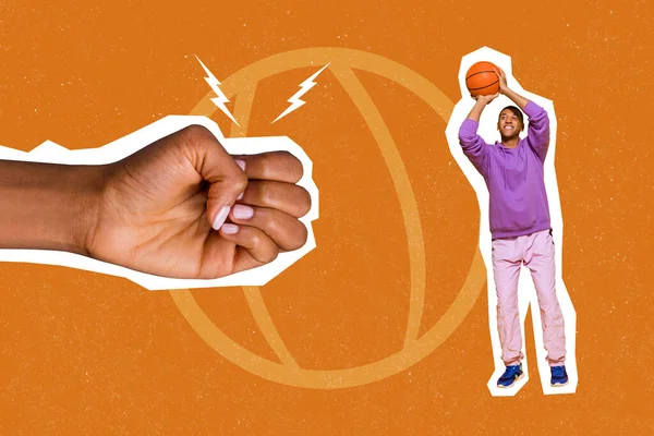 Photo Cartoon Comics Sketch Picture Funny Guy Playing Basketball Throwing — Fotografia de Stock