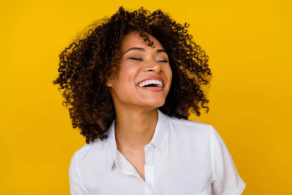 Photo Adorable Gorgeous Nice Girl Wavy Hairdo Dressed White Blouse — Stock Photo, Image