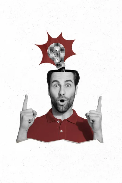 Creative Abstract Template Graphics Image Funky Funny Guy Open Head — ストック写真