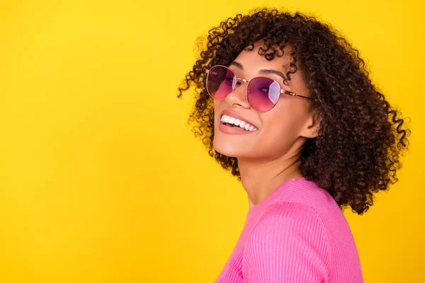 Profile Portrait Pretty Positive Young Person Toothy Beaming Smile Isolated — Foto de Stock