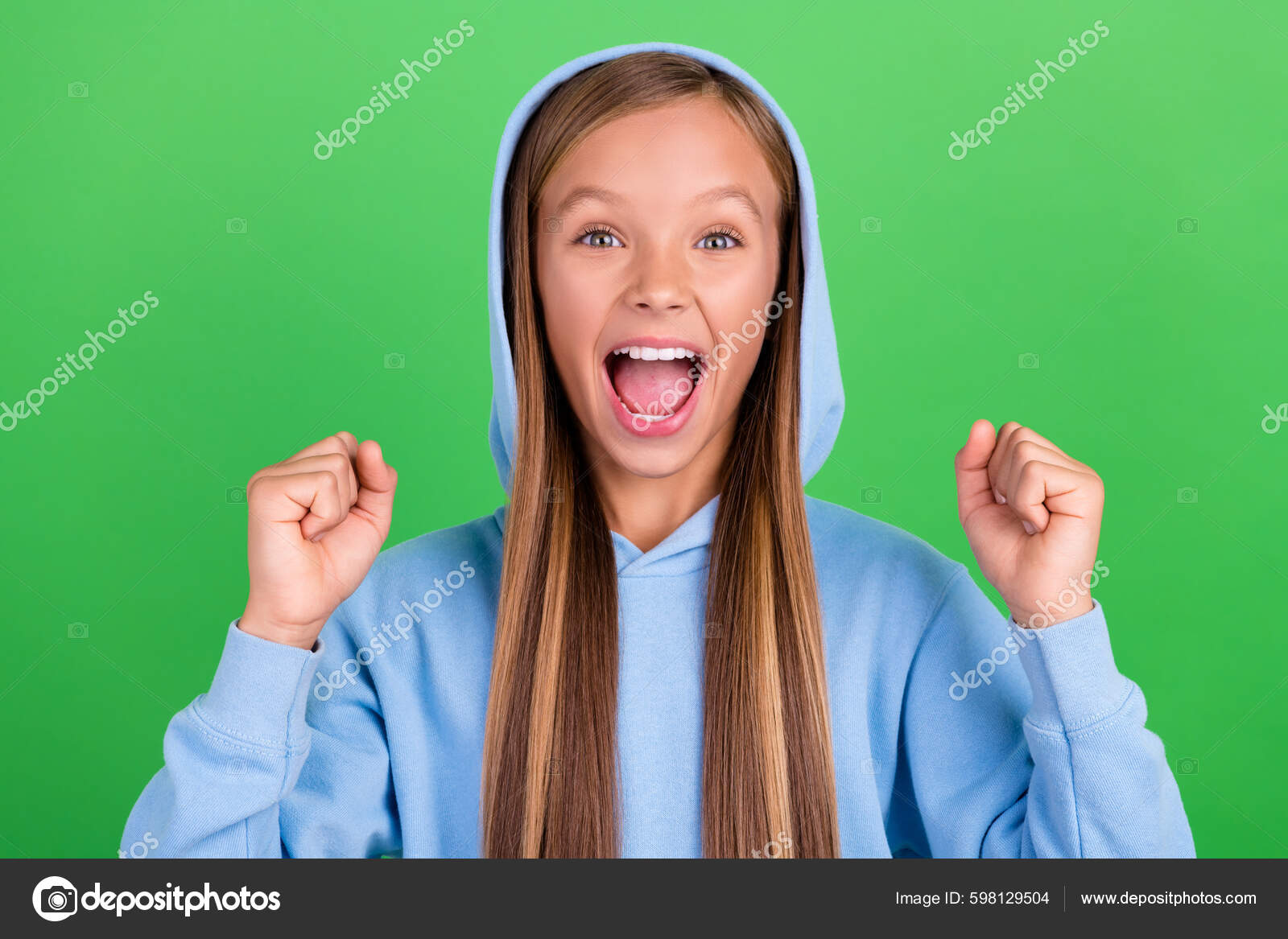 Photo Portrait Lovely Small Girl Excited Shout Unbelievable News Luck Photo Portrait Lovely Small Girl Excited Shout Unbelievable News Luck