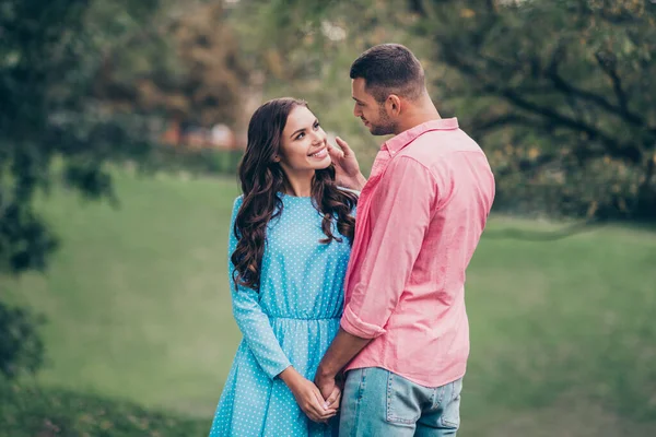 Photo Sweet Young Cute Husband Marriage Dressed Pastel Wear Bonding — Stockfoto