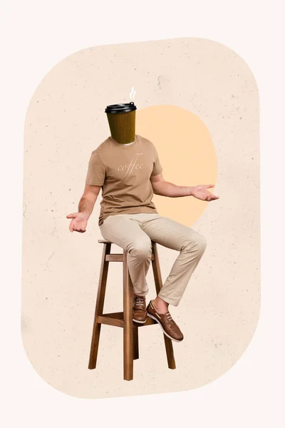 Creative Collage Image Sketch Postcard Graphics Person Open Hand Arm — Stock fotografie