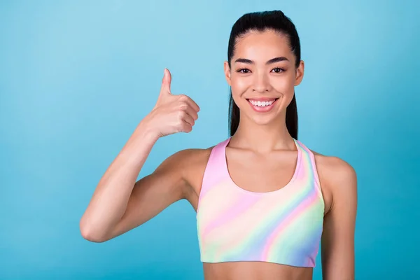 Photo Lady Trainer Make Thumb Healthy Good Fine Advice Wear — Stock Fotó