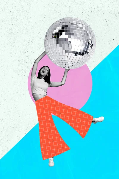 Exklusive Malerei Magazin Skizze Bild Von Glücklich Lächelnde Dame Tanzen — Stockfoto